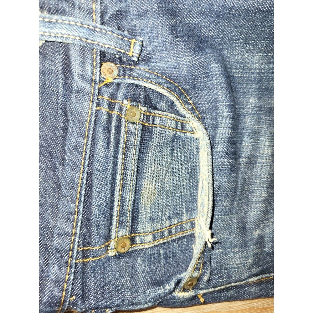 Levi’s Hesher Straight Jeans 32x32 Medium Wash Distressed Mid-Low Rise Turkey - Picture 5 of 6